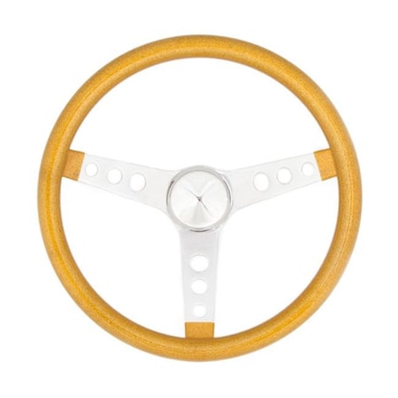 Grant Grant 8447 13.5 in. Metal Flake Steering Wheel; Gold with Chrome Spoke GRT8447